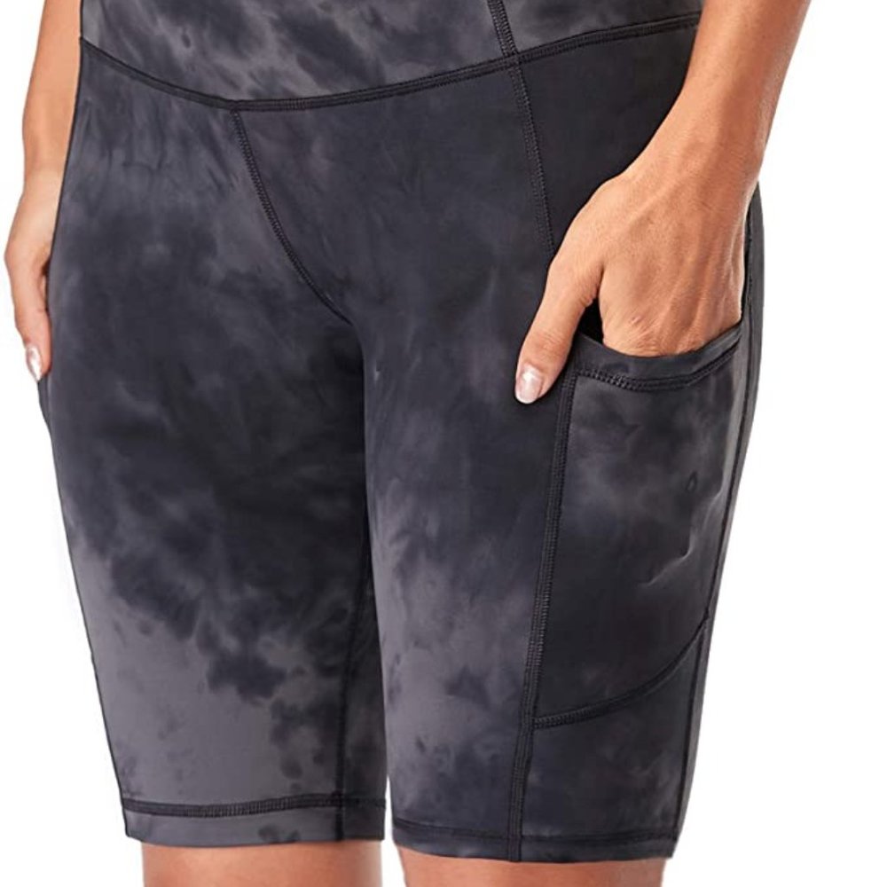 Oalka | Tie Dye Graphite Black Grey Biker Shorts | Size Small